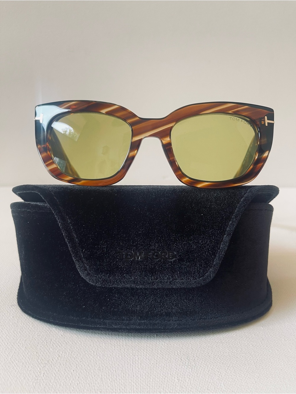 NIB TOM FORD ATHENA TF 1190 53E CAT EYE STRIPED TORTOISESHELL LUXURY SUNGLASSES
